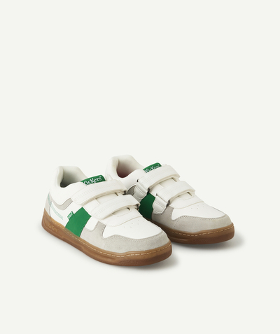 KICKERS ® Tao Categories - GREY, WHITE AND GREEN KALIDO TRAINERS WITH HOOK AND LOOP FASTENERS