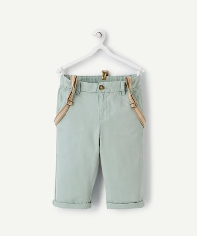Shorts - Bermuda shorts Nouvelle Arbo   C - BOYS' GREEN BERMUDA SHORTS WITH REMOVABLE BRACES