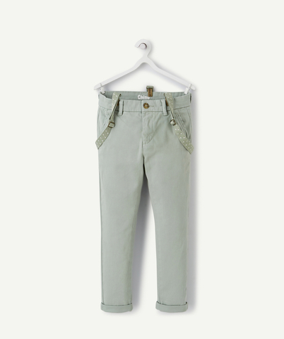 Private sales Tao Categories - BOYS' GREEN CHINO TROUSERS WITH REMOVABLE BRACES