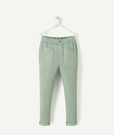 Boy Nouvelle Arbo   C - BOYS' RELAXED GREEN TROUSERS WITH POCKETS