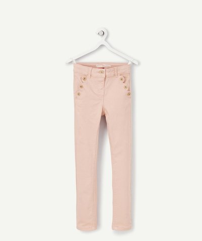 Girl Tao Categories - GIRLS' PINK DENIM TROUSERS WITH POCKET DETAILS