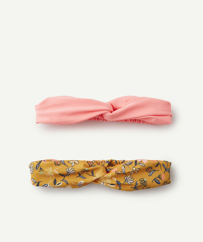 ECODESIGN Nouvelle Arbo   C - SET OF TWO PINK AND FLORAL SWIMMING HEADBANDS FOR GIRLS