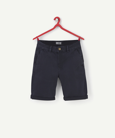 ECODESIGN Nouvelle Arbo   C - BOYS' NAVY BLUE CHINO BERMUDA SHORTS IN RECYCLED FIBRES