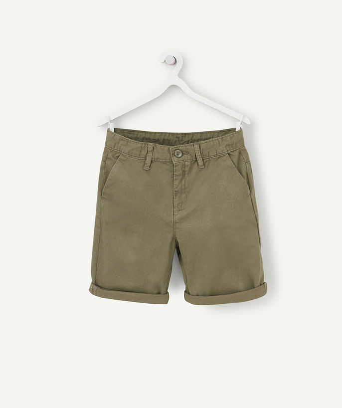 Shorts - Bermuda shorts Tao Categories - BOYS' KHAKI CHINO BERMUDA SHORTS IN COTTON