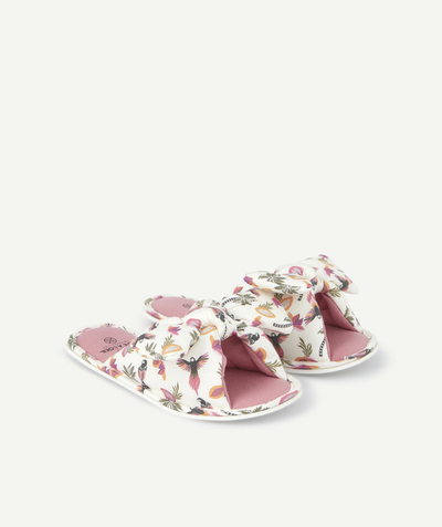 Shoes, booties Nouvelle Arbo   C - GIRLS' SLIPPERS WITH BOWS AND PARROT PRINTS