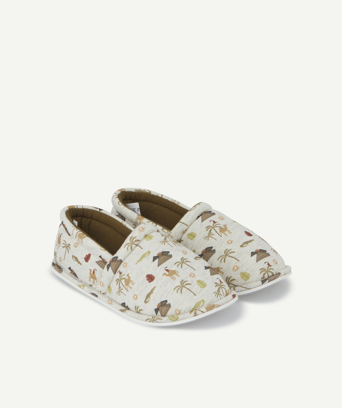 Shoes, booties Tao Categories - BOYS' CREAM MARL DESERT-THEMED SLIPPERS