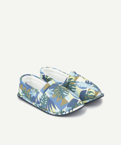 Booties Nouvelle Arbo   C - BOYS' BLUE SLIPPERS WITH A PALM TREE PRINT