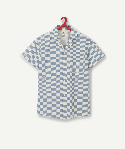 Outlet Nouvelle Arbo   C - BOYS' BLUE AND WHITE CHECKED SHORT-SLEEVED SHIRT