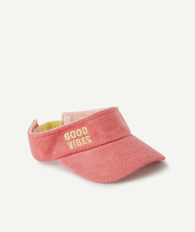 Hats - Caps Nouvelle Arbo   C - GIRLS' TENNIS VISOR IN COTTON AND PINK TERRY TOWELLING