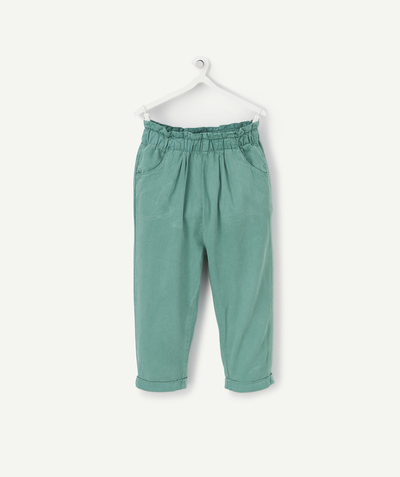 Trousers Nouvelle Arbo   C - BABY GIRLS' GREEN TROUSERS IN ECO-FRIENDLY VISCOSE