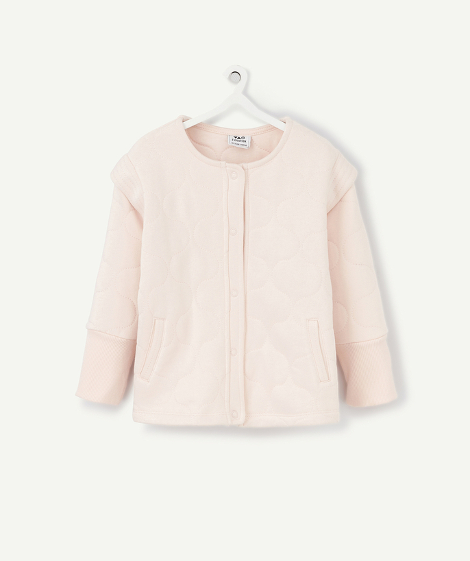 Outlet Tao Categories - GIRLS' PINK EVOLVING CARDIGAN IN RECYCLED FIBRES