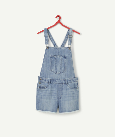 Outlet Tao Categories - GIRLS DUNGAREES IN LOW ENVIRONMENTAL IMPACT DENIM WITH EMBROIDERED FLOWERS
