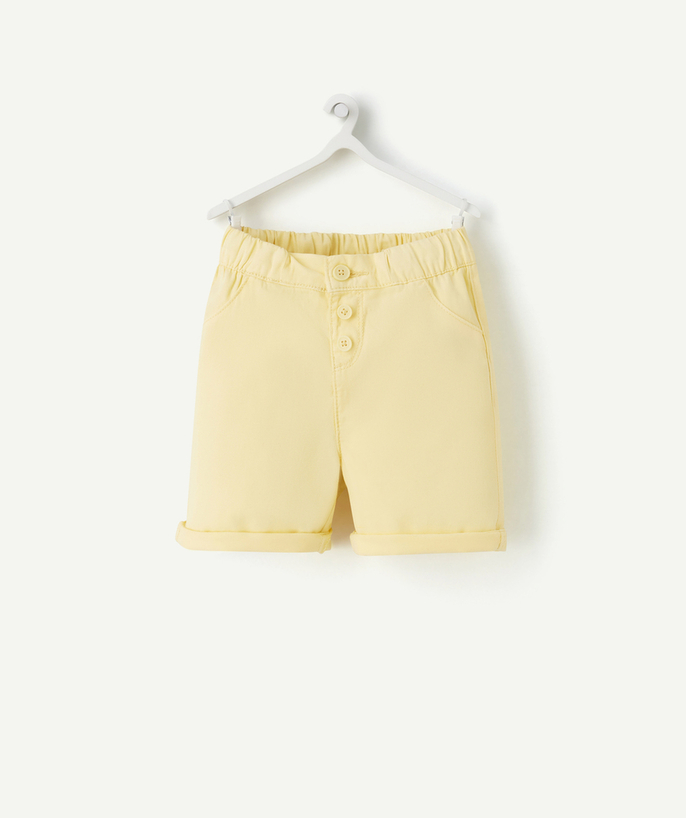 Shorts - Bermuda shorts Tao Categories - BABY BOYS' YELLOW BERMUDA SHORTS IN ECO-FRIENDLY VISCOSE