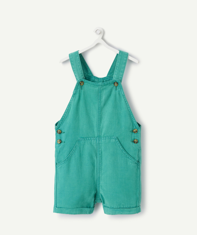 Dungarees Tao Categories - BABY BOYS' FLOWING TEAL GREEN DUNGAREES