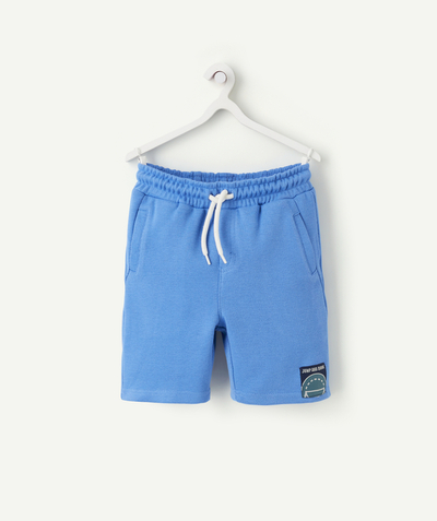Outlet Nouvelle Arbo   C - BOYS' STRAIGHT BLUE BERMUDA SHORTS WITH A PATCH