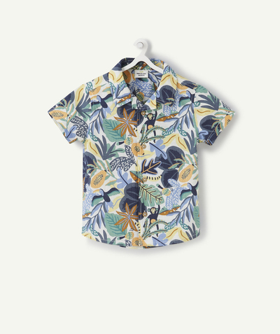Shirt and polo Tao Categories - BABY BOYS' COTTON SHIRT WITH A TROPICAL THEME