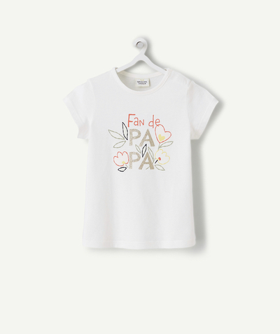 ECODESIGN Nouvelle Arbo   C - BABY GIRLS' WHITE T-SHIRT IN RECYCLED COTTON WITH A MAGIC MESSAGE