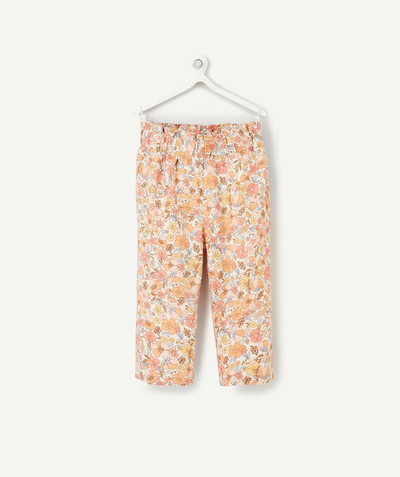 Trousers Nouvelle Arbo   C - BABY GIRLS' FLOWING COTTON TROUSERS WITH A FLORAL PRINT