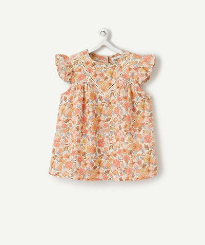 Shirt - Blouse Nouvelle Arbo   C - BABY GIRLS' COTTON BLOUSE WITH A FLORAL PRINT