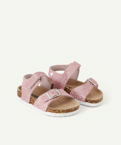 Baby girl Nouvelle Arbo   C - PINK SANDALS WITH A SPARKLING LEOPARD PRINT