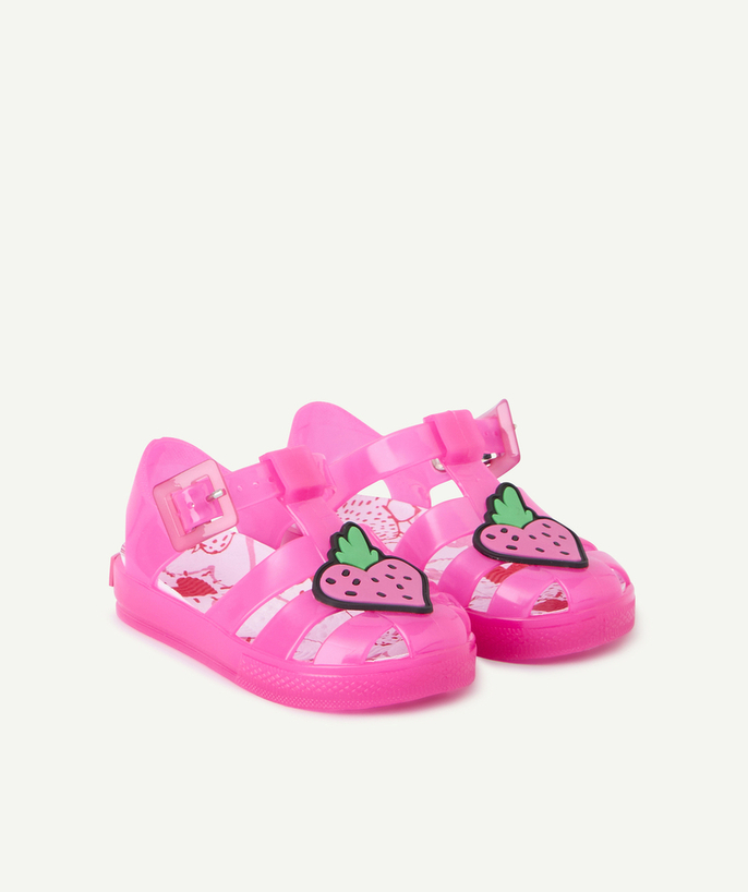 Chaussures, chaussons Categories Tao - sandales en caoutchouc roses avec patch fraise