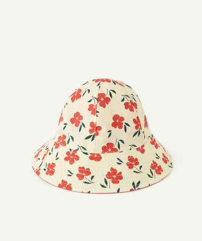 Outlet Tao Categories - BABY GIRLS' YELLOW COTTON AND FLORAL PRINT BUCKET HAT
