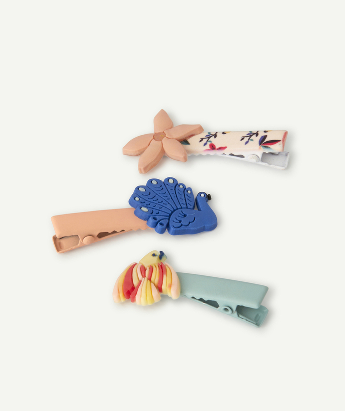 Hair Accessories Tao Categories - SET OF THREE BABY GIRLS' COLOURED HAIR SLIDES