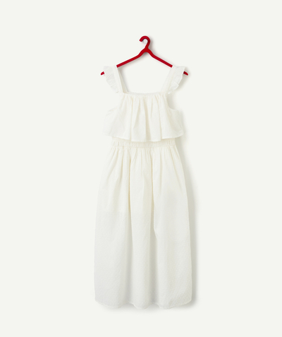 NOWOŚCI Kategorie TAO - Długa sukienka dla dziewczynek z wiskozy z falbankami