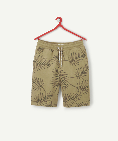 Outlet Nouvelle Arbo   C - BOYS' KHAKI BERMUDA SHORTS IN ORGANIC COTTON WITH LEAVES