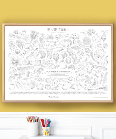 Boy Tao Categories - FRUIT AND VEGETABLE COLORING POSTER 6-12 YEARS