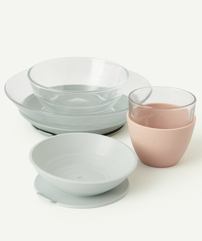 BÉABA ® Tao Categories - PINK AND GREY GLASS MEAL SET