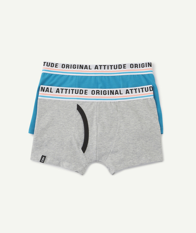 Underwear Nouvelle Arbo   C - PACK OF TWO PAIRS OF ORIGINAL GREY AND TURQUOISE BOXERS FOR BOYS