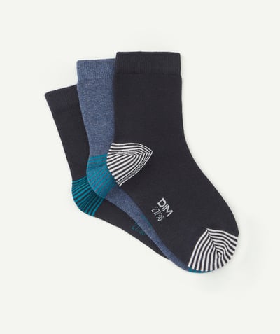 Boy Nouvelle Arbo   C - PACK OF THREE PAIRS OF NAVY BLUE MIX AND MATCH SOCKS
