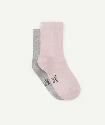 DIM ® Tao Categories - PACK OF TWO PAIRS OF PINK AND GREY SOCKS