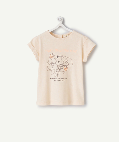 Baby girl Nouvelle Arbo   C - BABY GIRLS' ORANGE VEGETABLE DYED T-SHIRT WITH A FUN DESIGN
