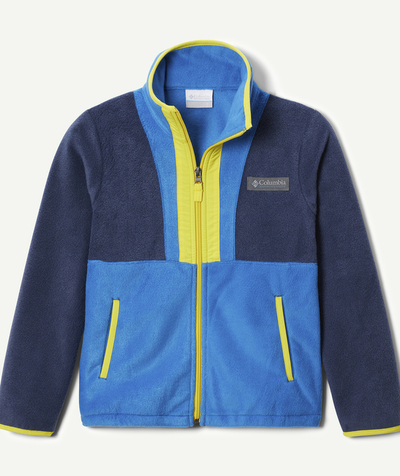 Boy Tao Categories - BOYS' BLUE AND YELLOW BACK BOWL FLEECE JACKET WITH A ZIP