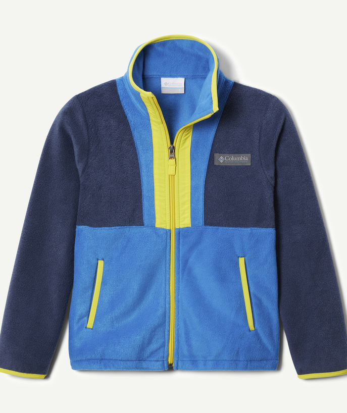 Pullover - Cardigan Tao Categories - BOYS' BLUE AND YELLOW BACK BOWL FLEECE JACKET WITH A ZIP