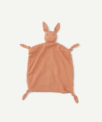 Soft toy Tao Categories - AGNETE THE RUST-COLOURED RABBIT CUDDLE CLOTH IN ORGANIC COTTON