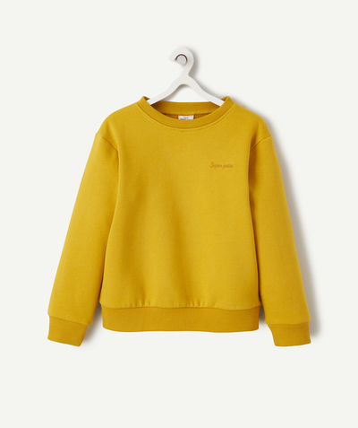 Sportswear Nouvelle Arbo   C - BOYS' YELLOW SWEATSHIRT WITH AN EMBROIDERED SLOGAN