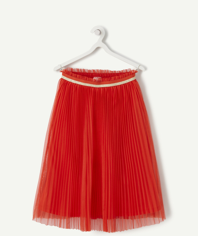 New colour palette Tao Categories - GIRLS' LONG RED PLEATED TULLE SKIRT