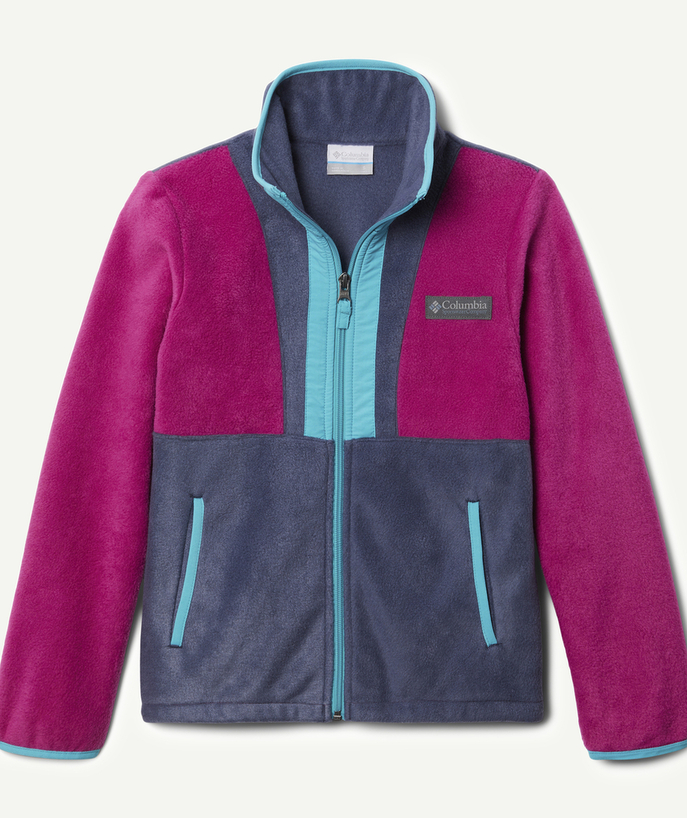 Pullover - Cardigan Tao Categories - BOY'S PINK AND BLUE BACK BOWL FLEECE JACKET WITH ZIP