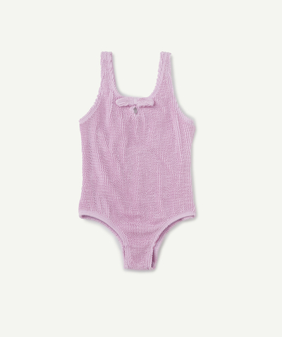 Swimwear Nouvelle Arbo   C - GIRLS' ONE-PIECE SWIMSUIT IN MAUVE EMBOSSED FABRIC