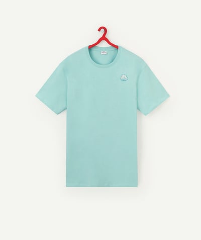 Private sales Tao Categories - MEN'S MINT GREEN ORGANIC COTTON T-SHIRT WITH A SHELL DESIGN
