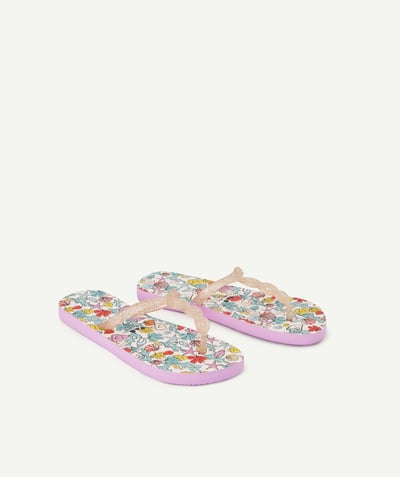 Flip-flops Nouvelle Arbo   C - GIRLS' FLIP-FLOPS WITH SPARKLING TWISTED STRAPS AND PRINTED SOLES