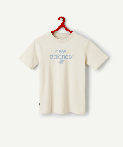 Girl Nouvelle Arbo   C - GIRLS' WHITE ESSENTIALS REIMAGINED ARCHIVE COTTON T-SHIRT WITH A BLUE LOGO