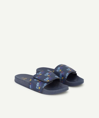 Shoes, booties Nouvelle Arbo   C - BOYS' NAVY BLUE FLIP-FLOPS WITH PRINTED MESSAGES