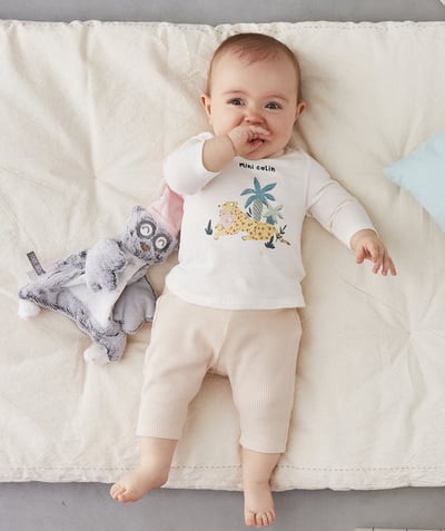 Essentials : 50% off 2nd item* Nouvelle Arbo   C - BABIES' POWDER PINK ORGANIC COTTON WAFFLED LEGGINGS