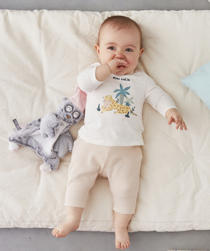 New collection Tao Categories - BABIES' POWDER PINK ORGANIC COTTON WAFFLED LEGGINGS