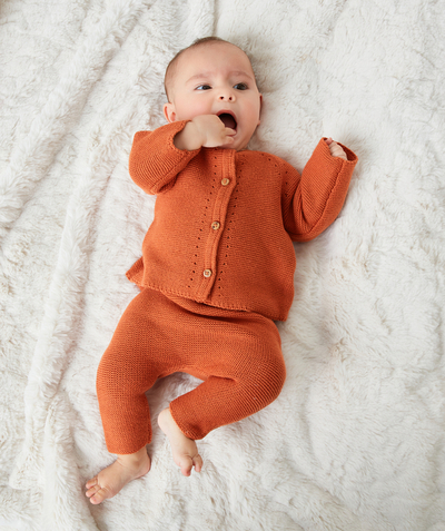 Baby boy Nouvelle Arbo   C - RUST ORGANIC COTTON KNITTED SET