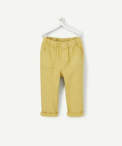 Bons plans Nouvelle Arbo   C - BABY BOYS' STRAIGHT TROUSERS IN ANISEED YELLOW DENIM